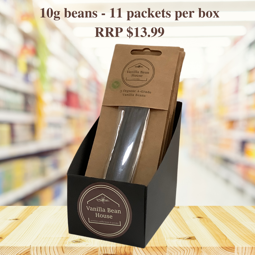 Vanilla Beans - Organic 10g, 11 packets per box