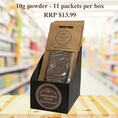 Vanilla Bean Powder - Organic 10g, 11 packets per box