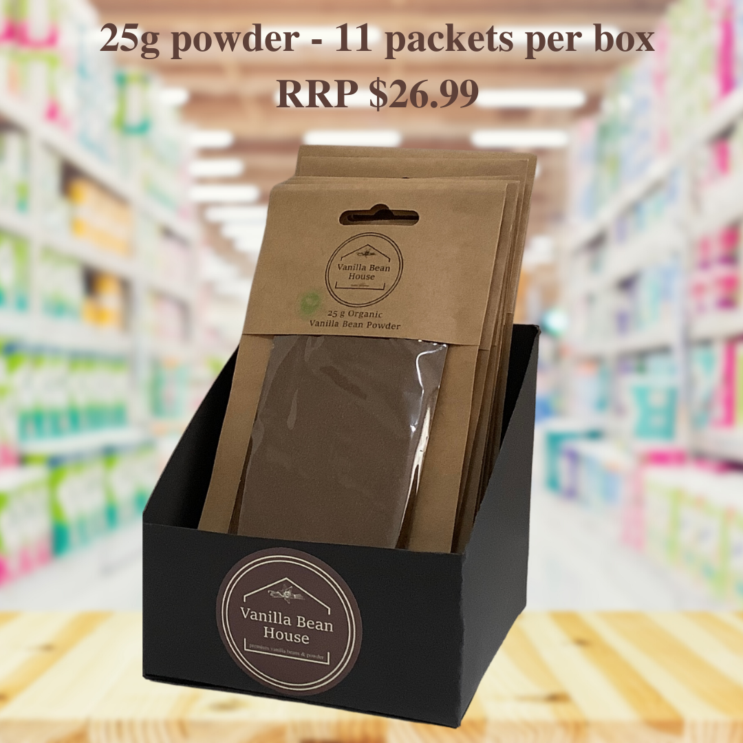 Vanilla Bean Powder - Organic 25g, 11 packets per box
