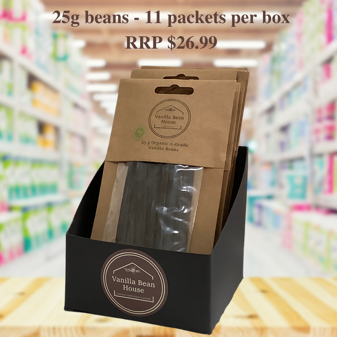 Vanilla Beans - Organic 25g, 11 packets per box