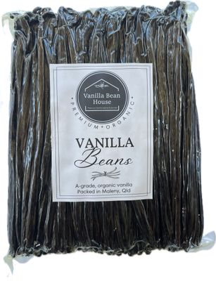 1kg - Organic, A Grade Vanilla Bean Pods - 16cm length