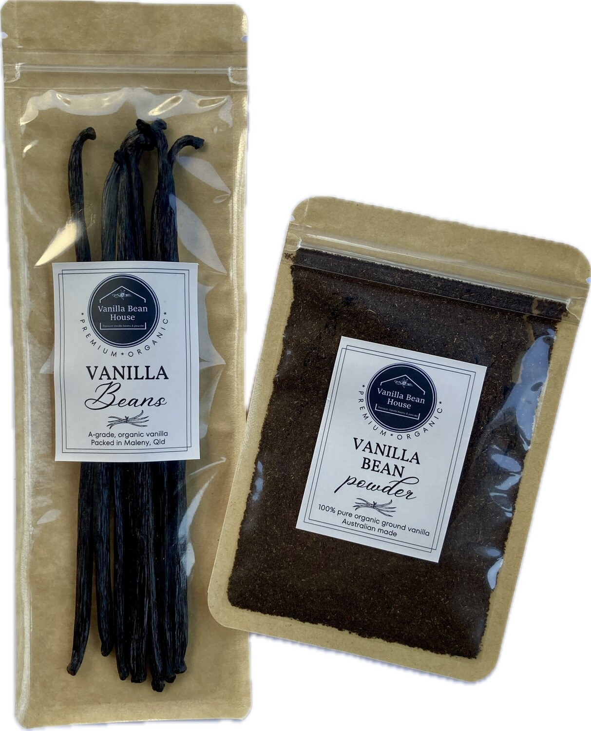 60g Value bundle - 30g of Organic GOURMET Vanilla Bean Pods &amp; 30g Organic Vanilla Bean Powder.