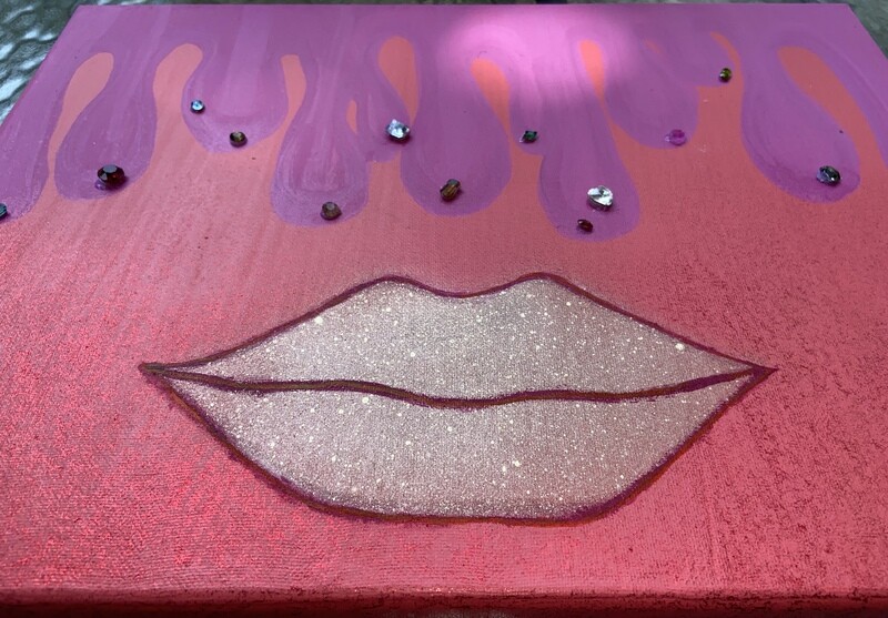 Glitter lips w Swarovski SOLD Glitter lips w Swarovski SOLD