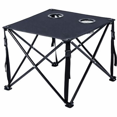 Mesa de tela con portavasos