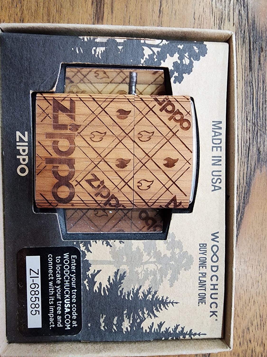 Woodchuck Wrap Zippo Flame