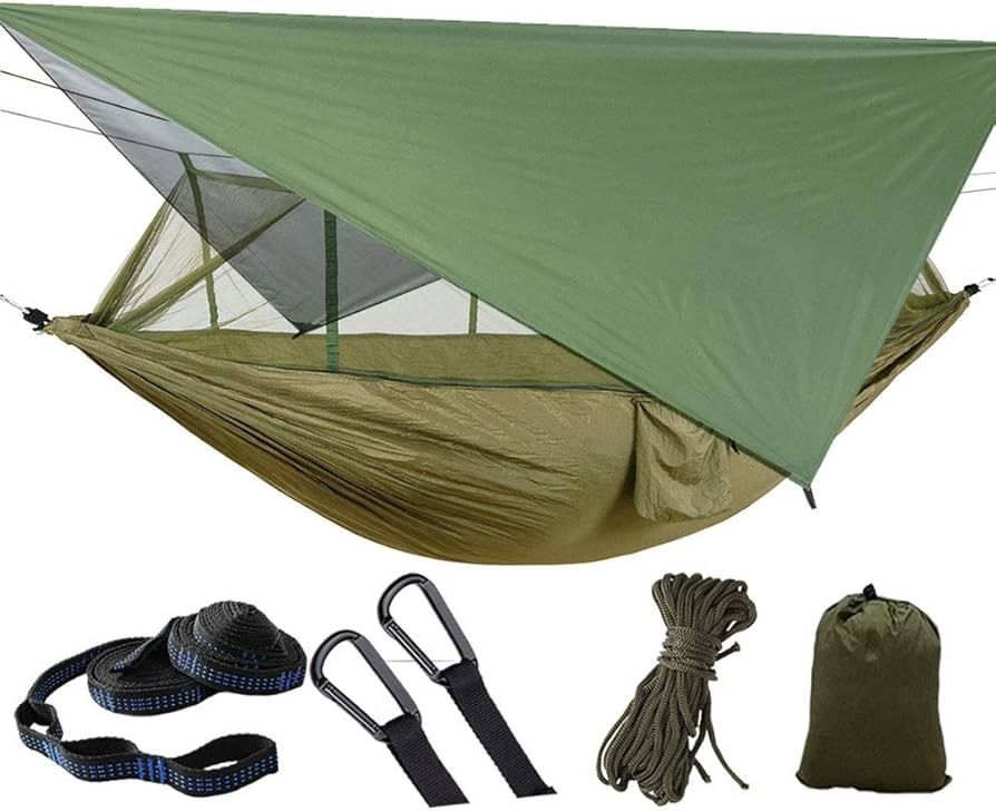 Hamaca con toldo, mosquitero y straps