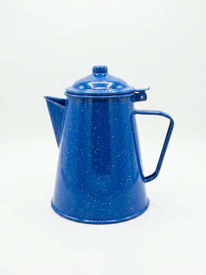 Cafetera Enamel azul para camping 