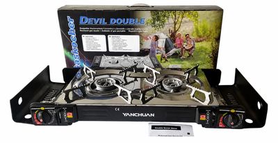 Cocina de Gas Portátil Yanchuan Devil Double 2 Quemadores Cocina de Gas Portátil Yanchuan Devil Double 2 Quemadores