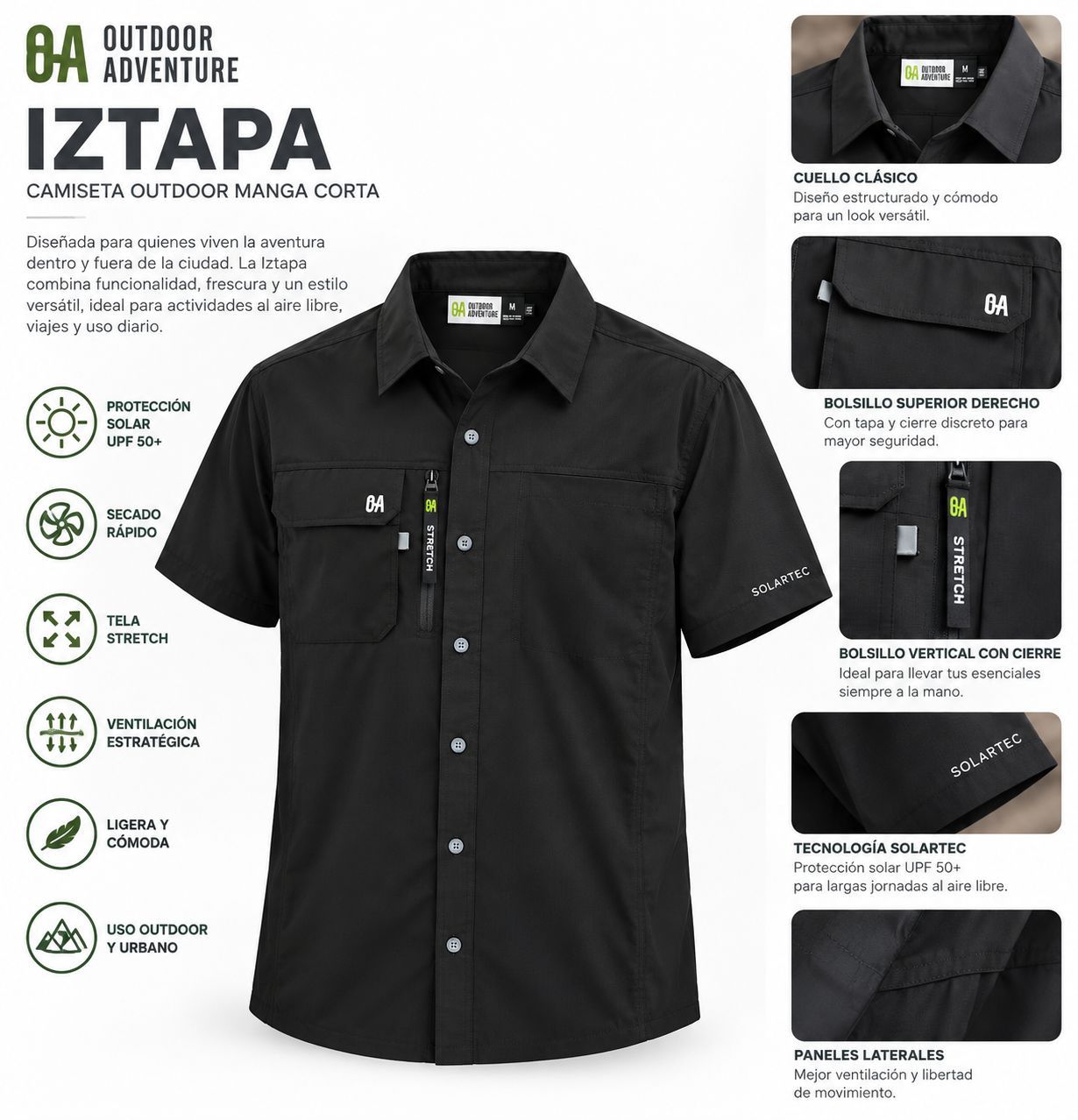 Camisa Manga corta Outdoor Adventure Iztapa