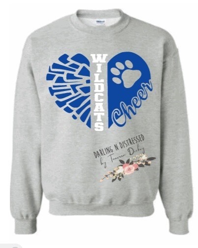Wildcats Cheer Heart Crewneck Sweatshirt