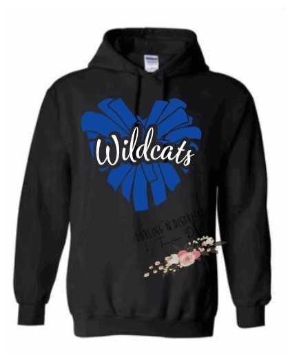 Wildcats Heart Pom Hoodie