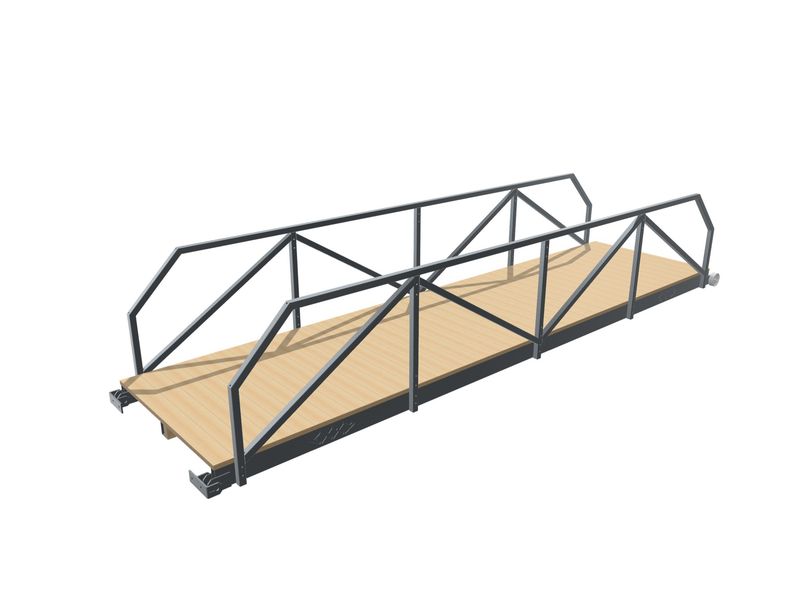 Teräskäyntisilta 1.5x6m kaiteilla