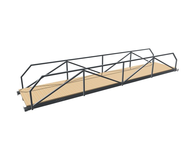 Teräskäyntisilta 1.5x8m kaiteilla