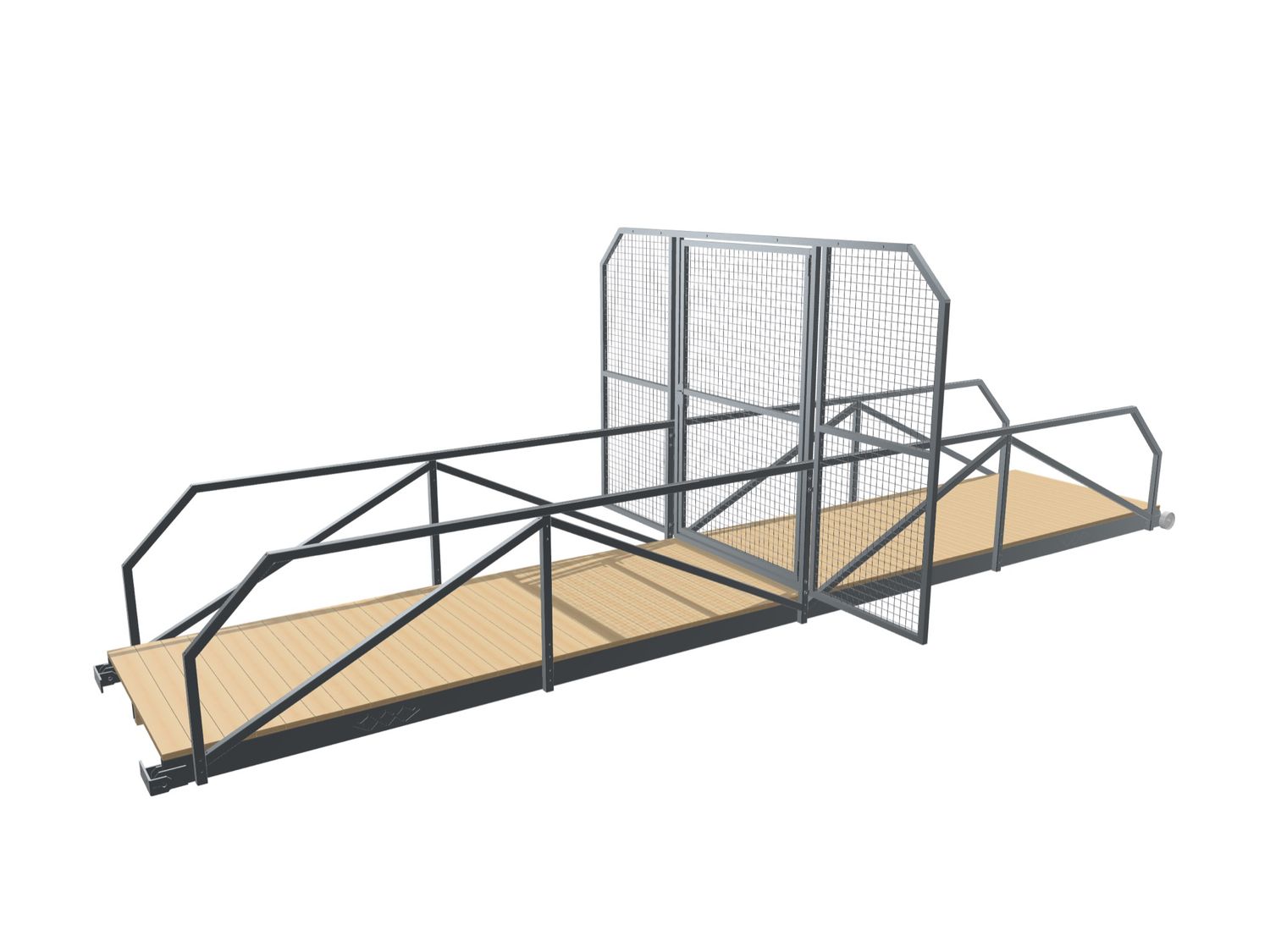 Teräskäyntisilta 1.5x8m portilla (3.6x2.3m)