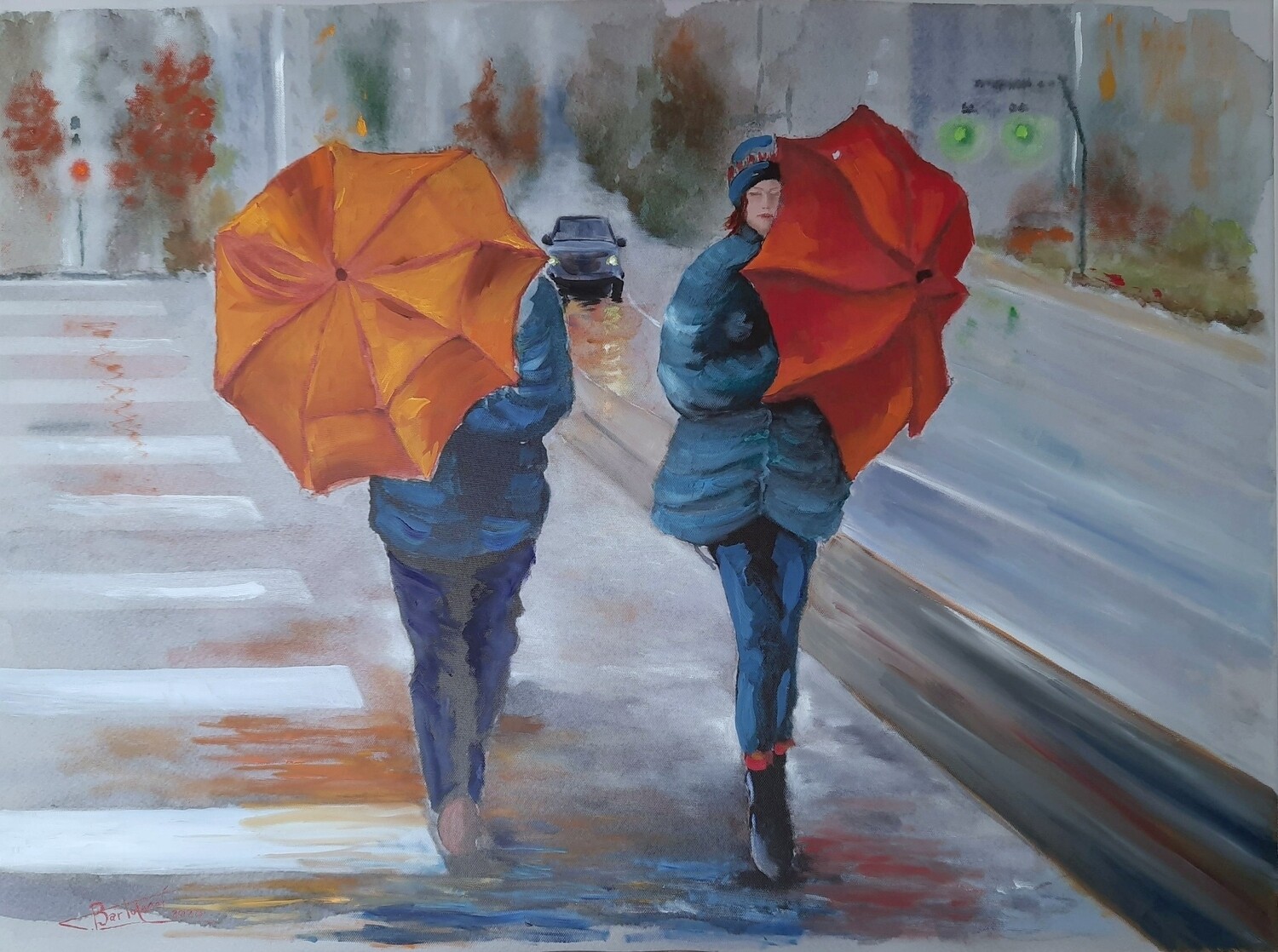 &quot;A stormy day&quot; olio su tela