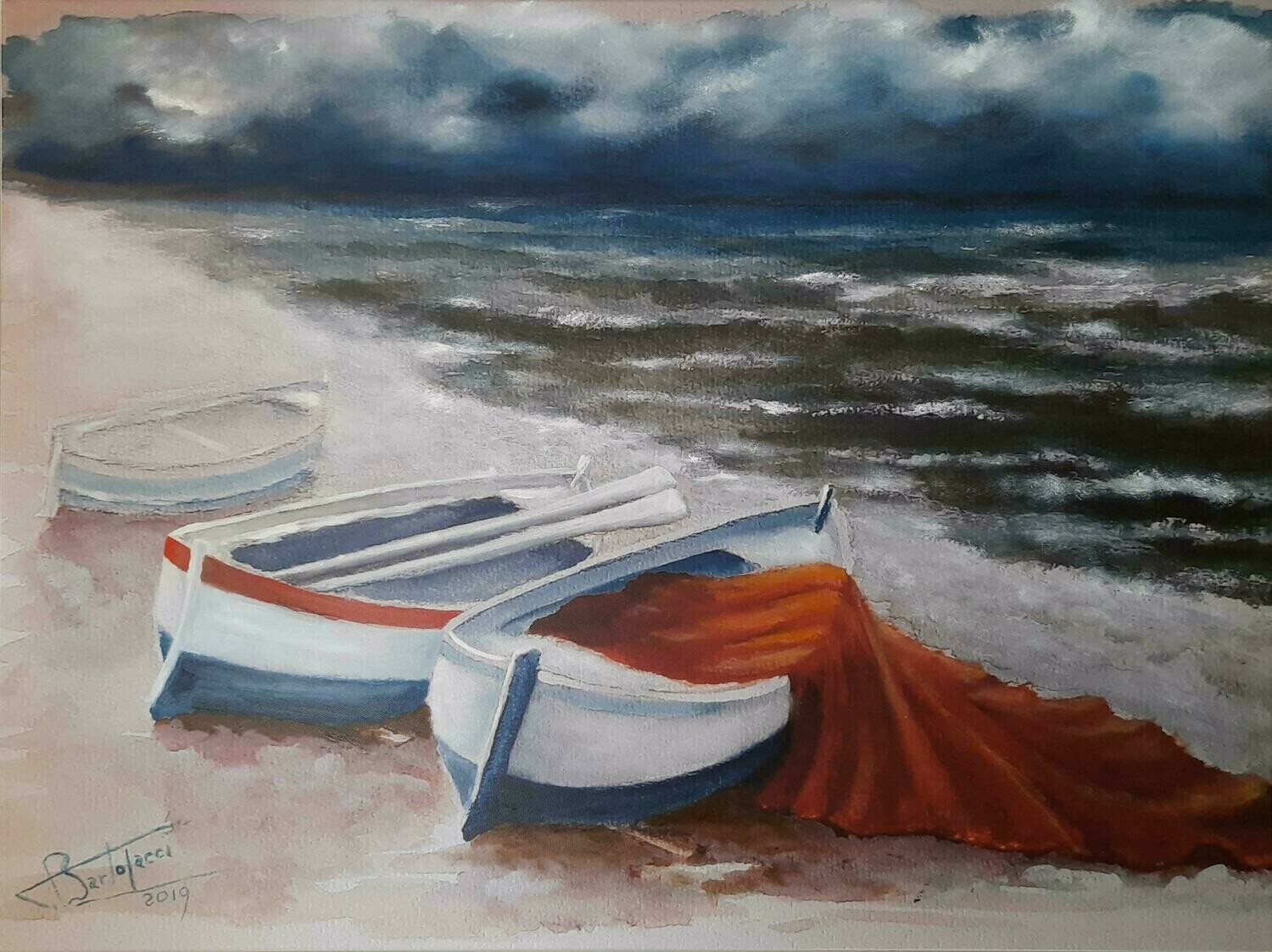 &quot;Il Fortunale&quot; olio su tela