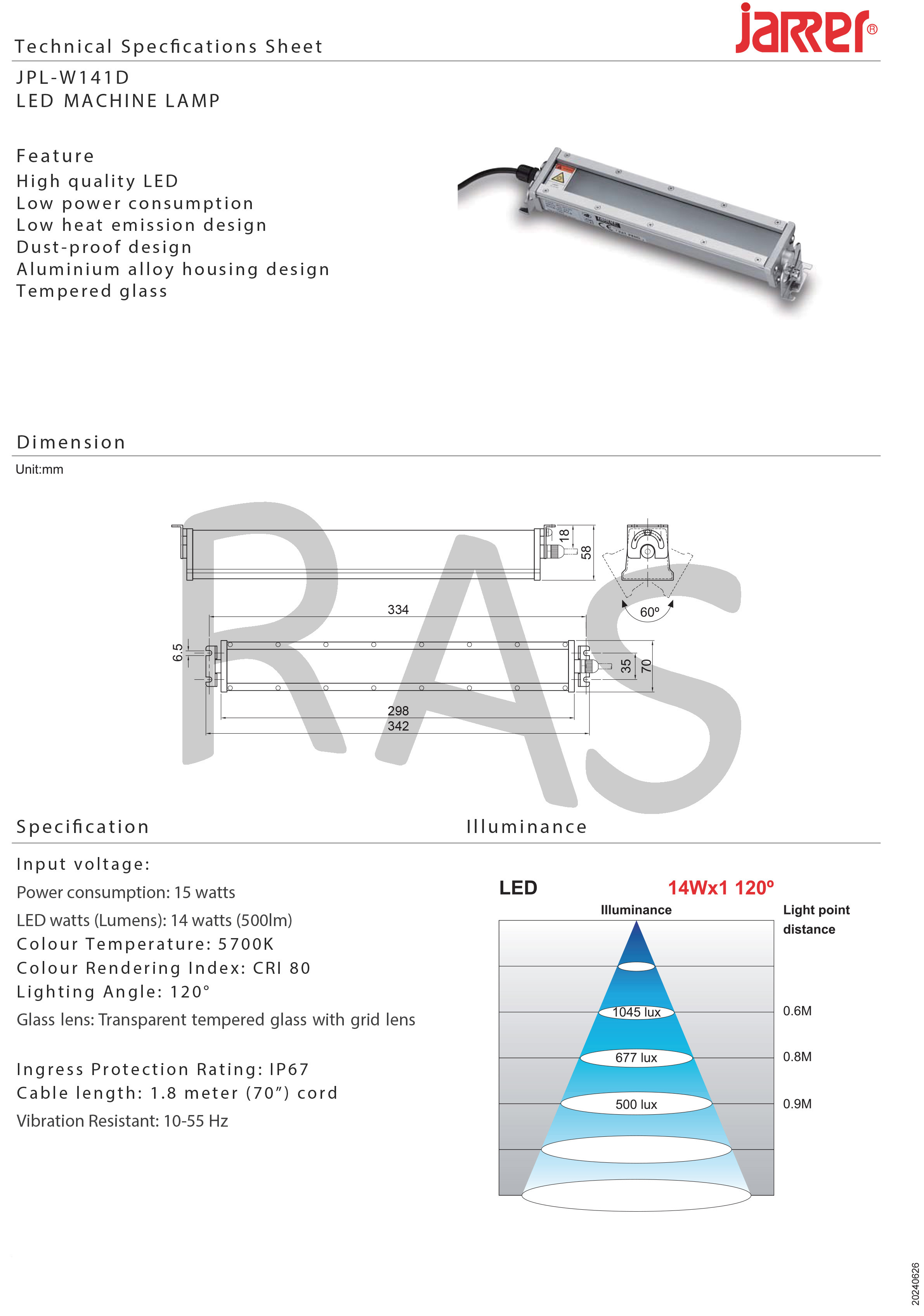 Jarrer - JPL-W Flat LED Series - Store - RAS Machine Tool