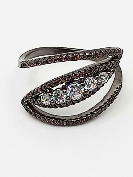 Silver 925 black rhodium plated ring