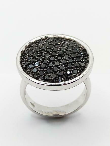 Silver 925 black zirconia stone ring