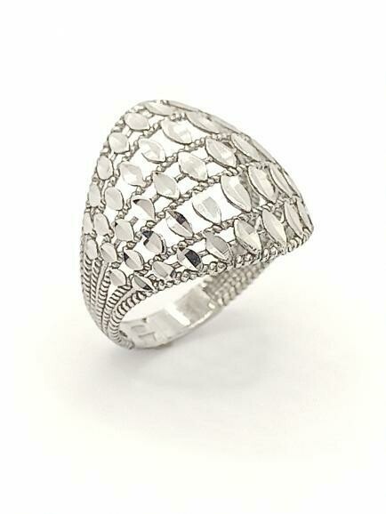 Silver 925  leaf diamond cut ring