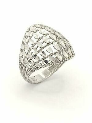 Silver 925  leaf diamond cut ring