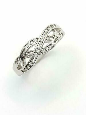 Silver 925 modern white stone ring
