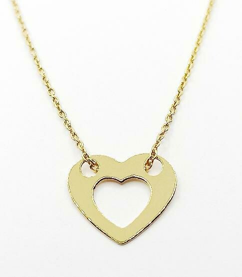 Silver 925 heart gold necklace