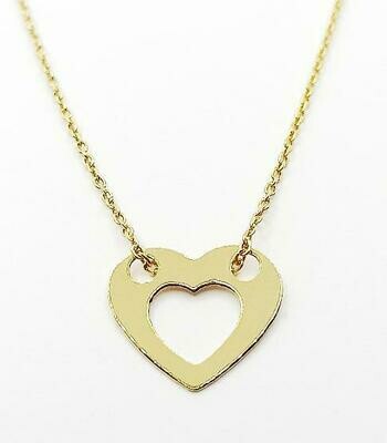 Silver 925 heart gold necklace