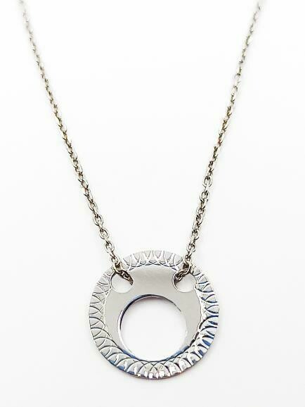 Silver 925 round diamond cut  necklace, MODEL-COLOR-SIZE-CHAIN LENGTH: 1-White-Pendant size: 1.3cm-Chain Length: 40+3cm