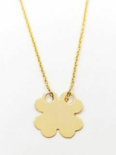 Silver 925 four-leaf clover (Quadrifoglio) gold necklace, MODEL-SIZE-CHAIN LENGTH: 1-Quadrifoglio​ size : 1.4cm-No stone-Chain Length: 40+3cm Adjustable