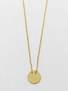 Silver 925 round shape necklace, MODEL-COLOR-SIZE: 1-Gold- Round necklace size : 0.8cm