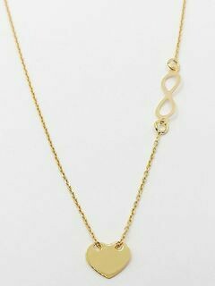 Silver 925 heart &amp; infinity gold necklace