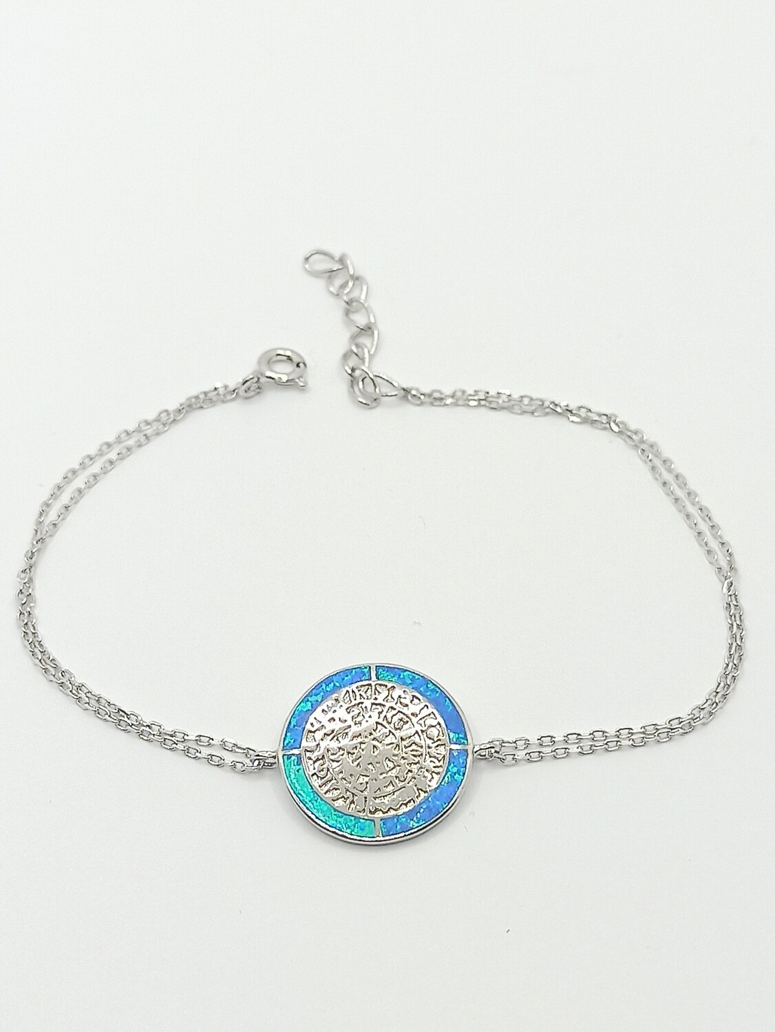 Silver 925 Opal blue Faistos coin bracelet
