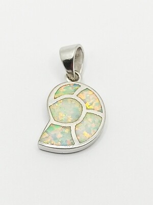 Silver 925 Opal white seashell pendant