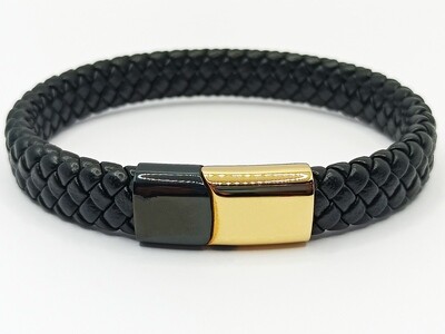 LEATHER-STEEL BRACELET