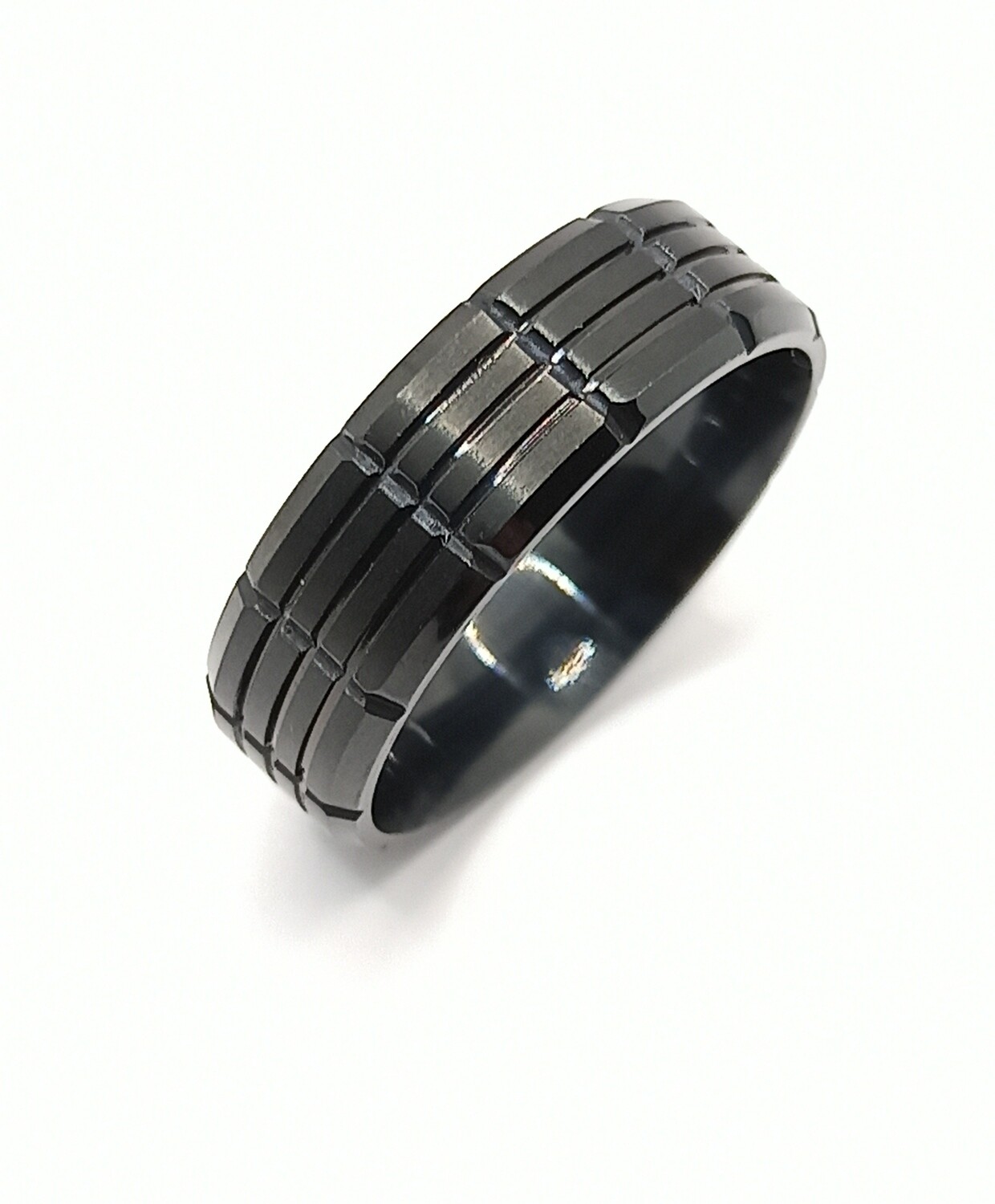 Stainless Steel black wide ring