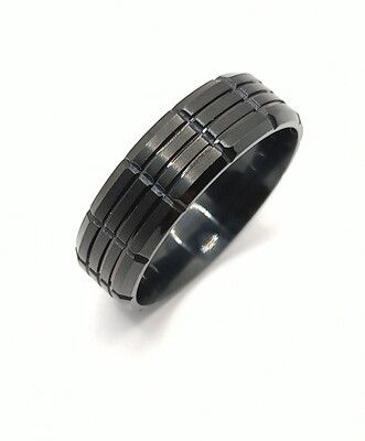 Stainless Steel black wide ring