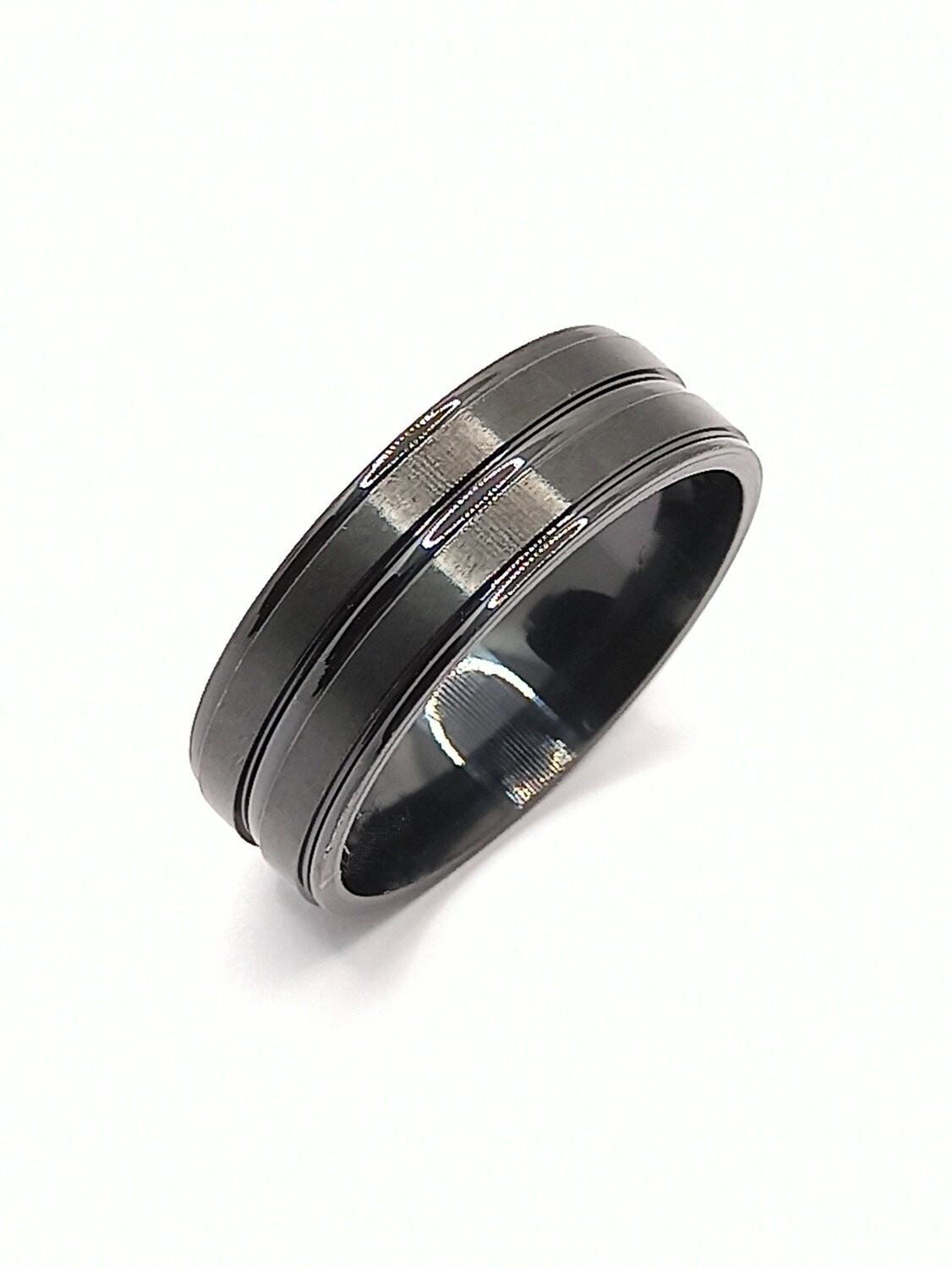 Stainless Steel black wide ring