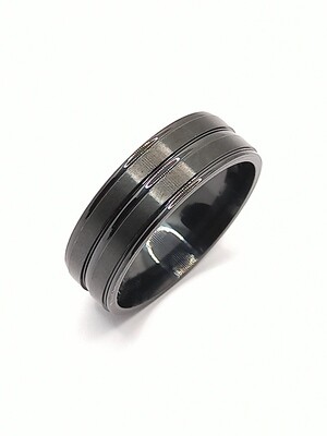 Stainless Steel black wide ring