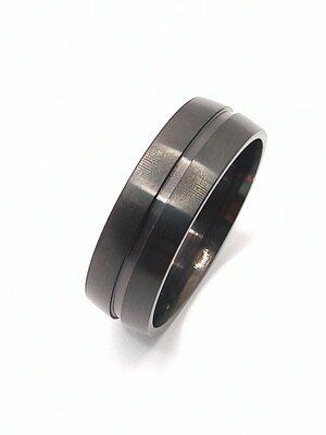 Stainless Steel black wide ring