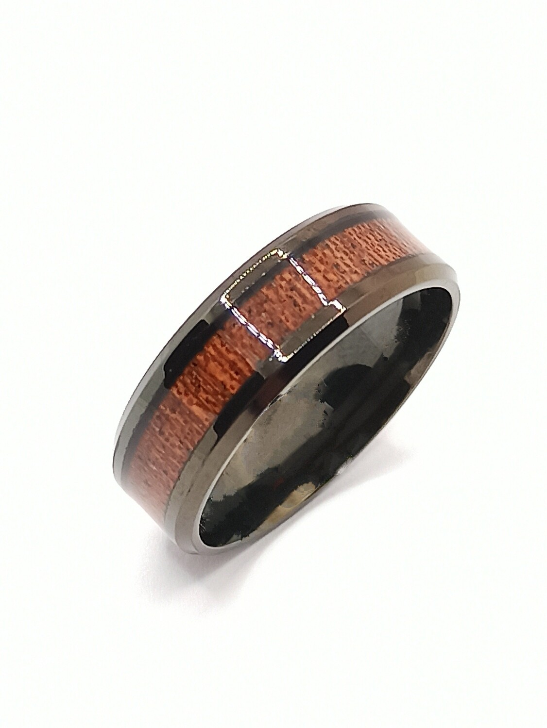 Stainless Steel black wood center ring