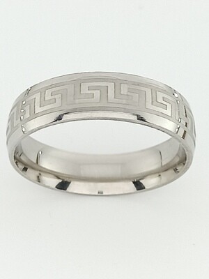 Stainless Steel  meandros ring