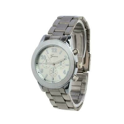 Geneva wristwatch stainless steel bracelet