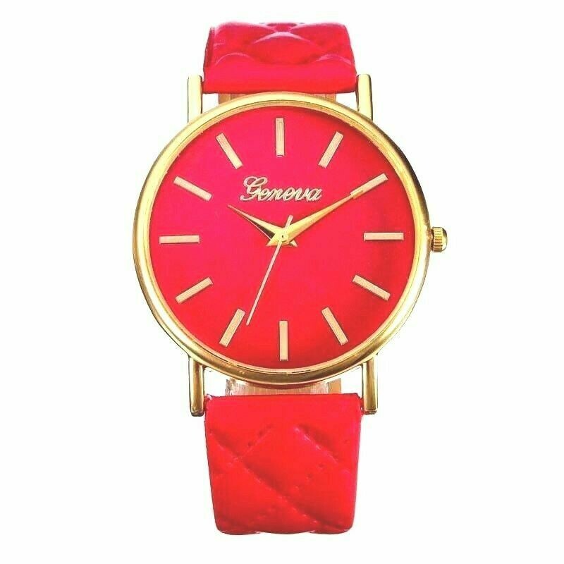 Geneva leather classic wristwatch