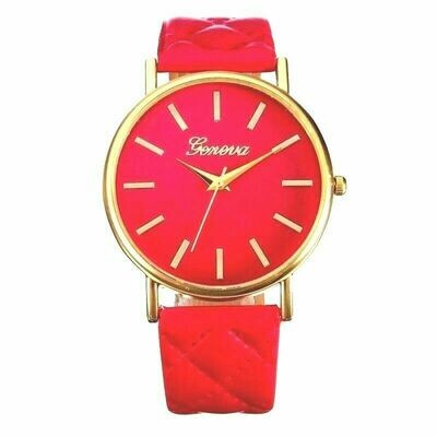 Geneva leather classic wristwatch