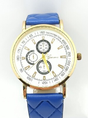 Geneva leather gold case wristwatch