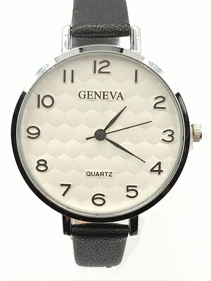 Geneva skinny leather wristwatch