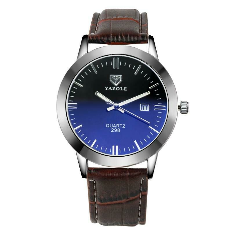 YAZOLE leather wristwatch analog dial quartz