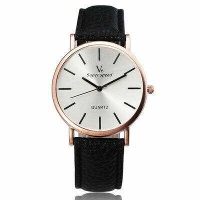 V6 leather wristwatch