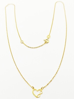 Silver 925 love heart infinity gold necklace